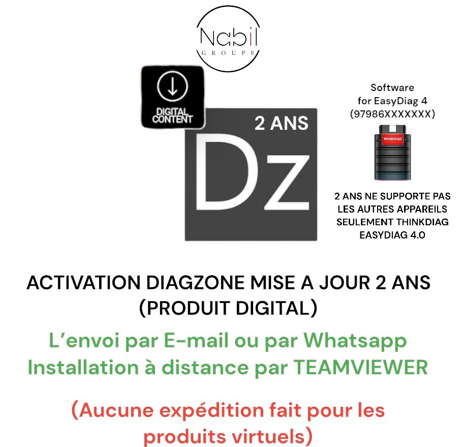 ACTIVATION DIAGZONE MISE A JOUR 2 ANS (Digital Product) NABIL GROUPE