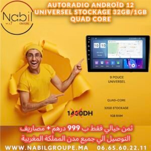 AUTORADIO ANDROÏD12 9 POUCE UNIVERSEL 32GB/1GB