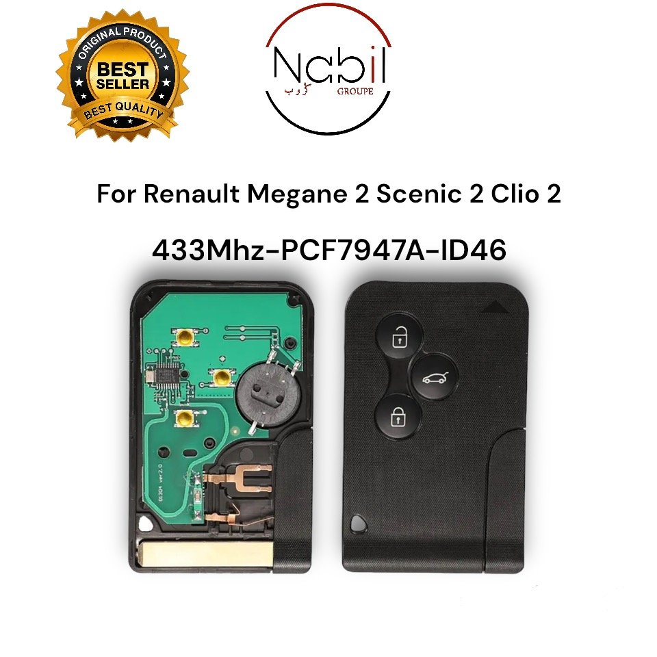 Carte Clé Télécommande Vierge Compatible Renault Scénic 2, Mégane 2, Clio 3 - Neuf