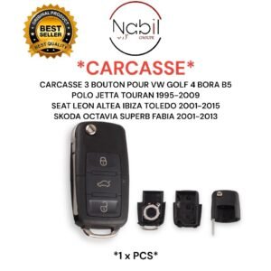 CARCASSE 3 BOUTON POUR VW GOLF 4 BORA B5 POLO JETTA TOURAN SEAT LEON ALTEA IBIZA TOLEDO SKODA OCTAVIA SUPERB FABIA